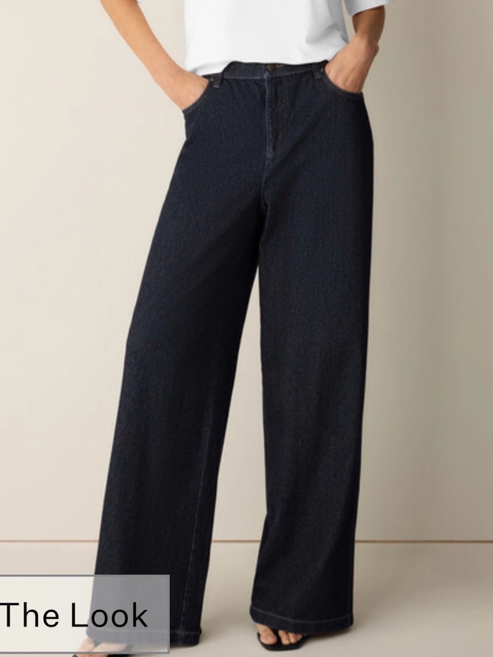 NWOT Eileen Fisher Lightweight Relax-Fit Jeans Dark Indigo XL